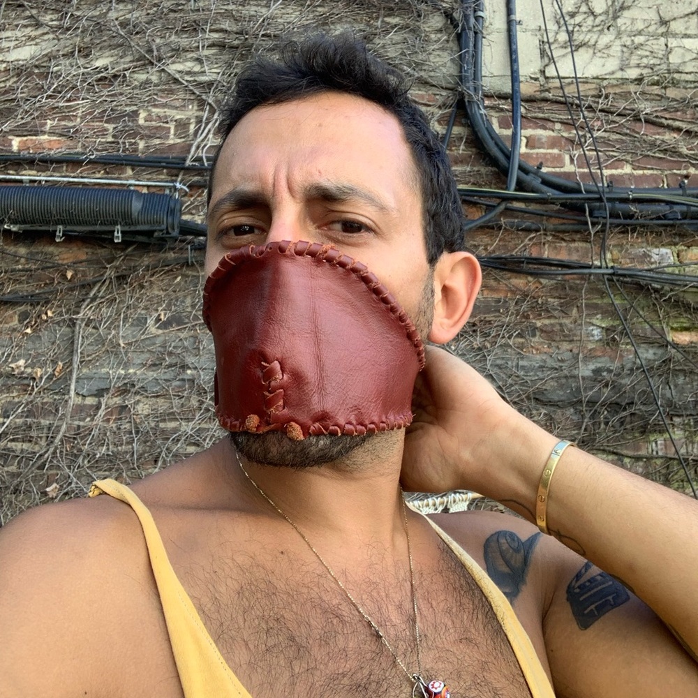 Hand crafted leather face mask